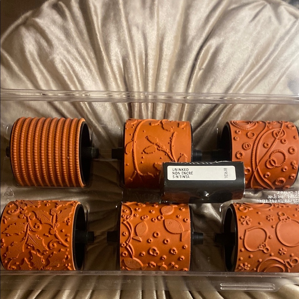 🎀 Set 6 NEW Stampin' Up! Stampin Around Rubber Roller Wheel Stamp 2” Jumbo